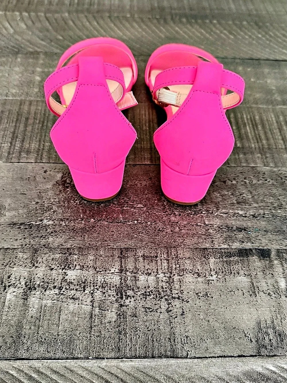 Girls Block Heel Sandals in Pink - Girls Size 3